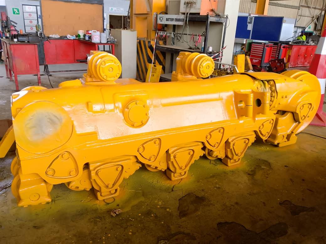 Rebuilt heavy equipment component in an All Plant Group workshop