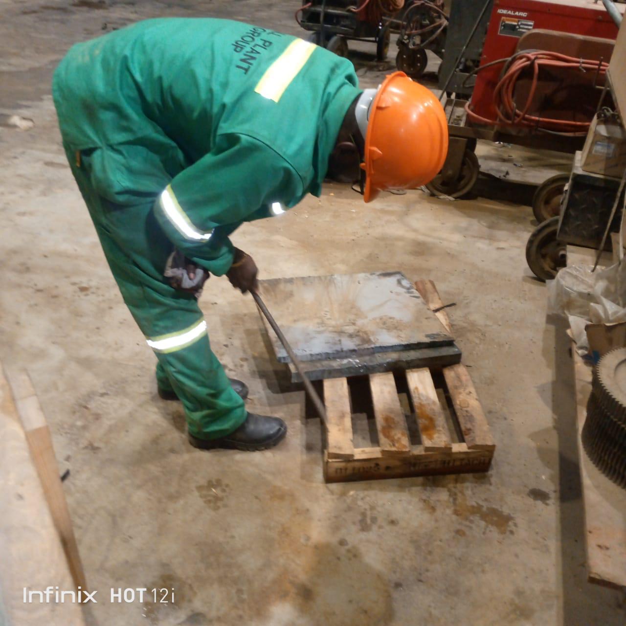 All Plant Group technician carrying out fabrication work